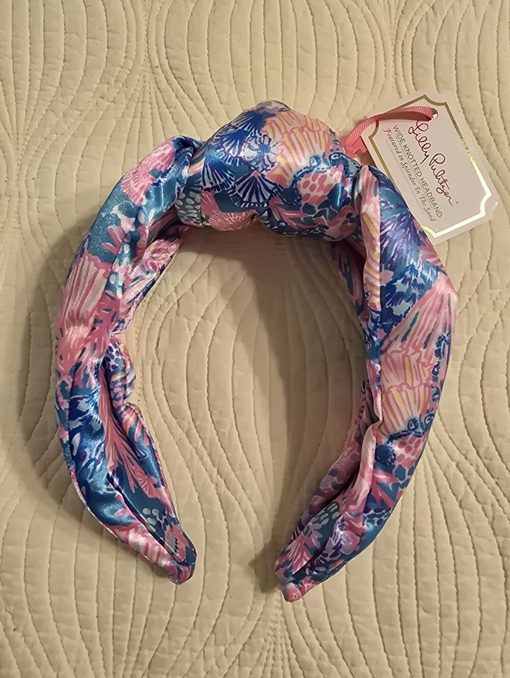 NWT Lilly Pulitzer Wide Knotted Satin Headband,